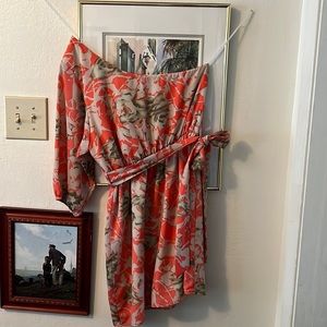 Beautiful floral print, off the shoulder.